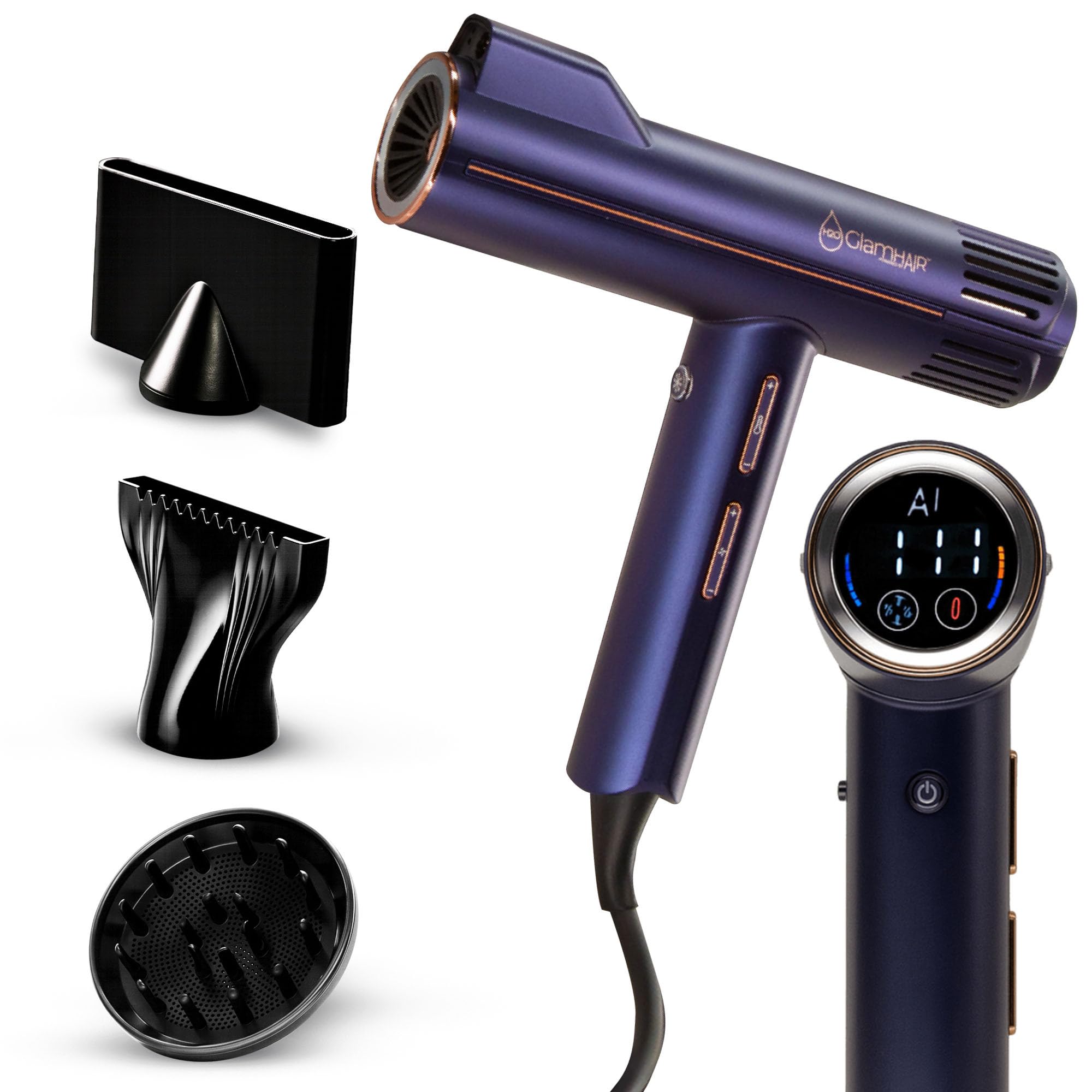H2O GlamHair Hair Dryer with AI Technology - Lightweight Travel