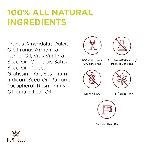 Miniatura 5 de Aceite corporal y de masaje de semillas de cáñamo, 8 onzas líquidas, aceite de masaje nutritivo e hidratante, aceite de semillas de cáñamo,