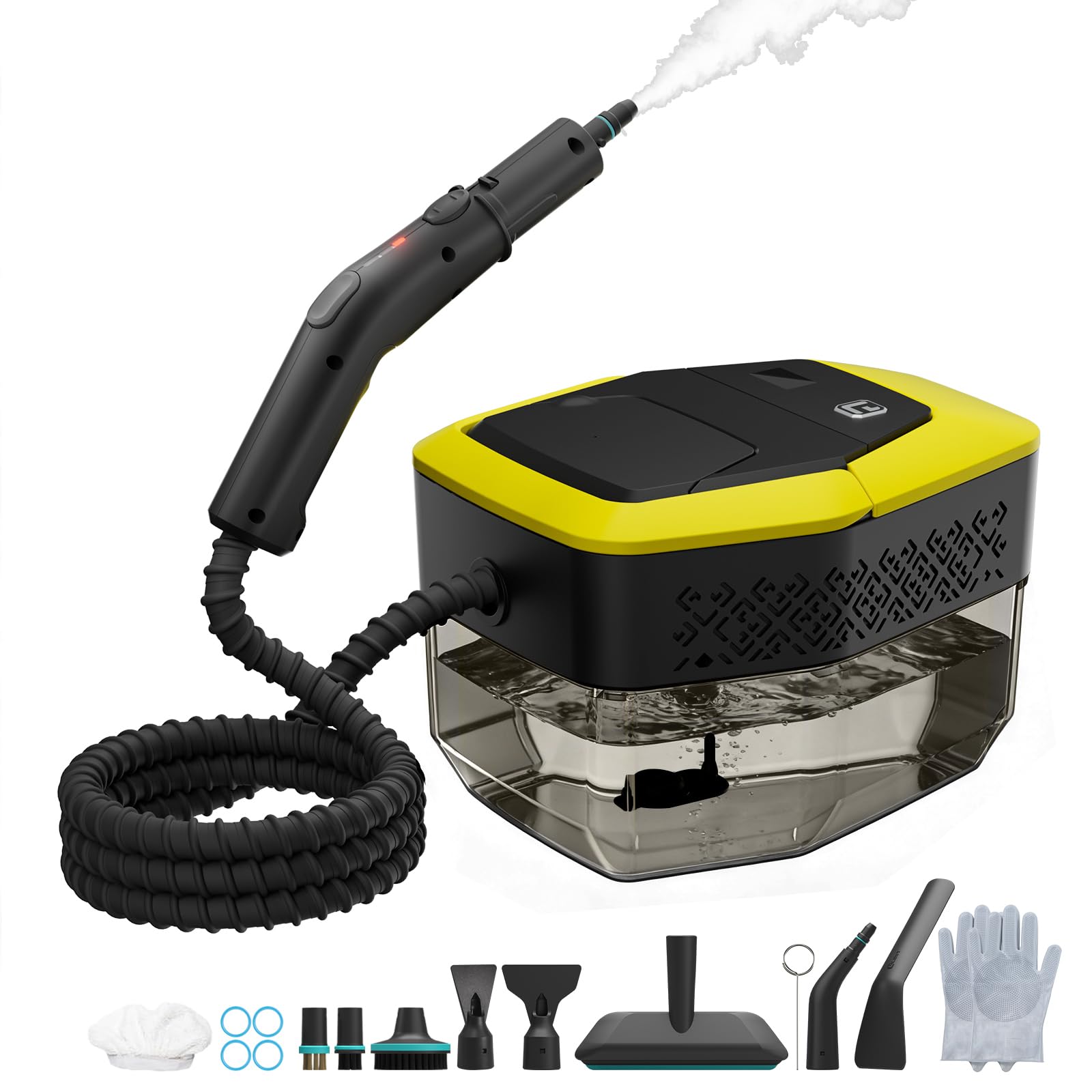 Heapsion Handheld Steam Cleaner 4 Bar Pressure 15s Fast Heat-Up 1 8L Large Capacity Tank 6 Steam Levels