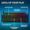 Teclado mecánico gamer Logitech G316 X 98 (lineal) - Negro | Interruptores mecánicos lineales intercambiables en caliente, diseño gasket, keycaps PBT, <8Khz, LIGHTSYNC RGB, pantalla LED de matriz de puntos, USB-C 3