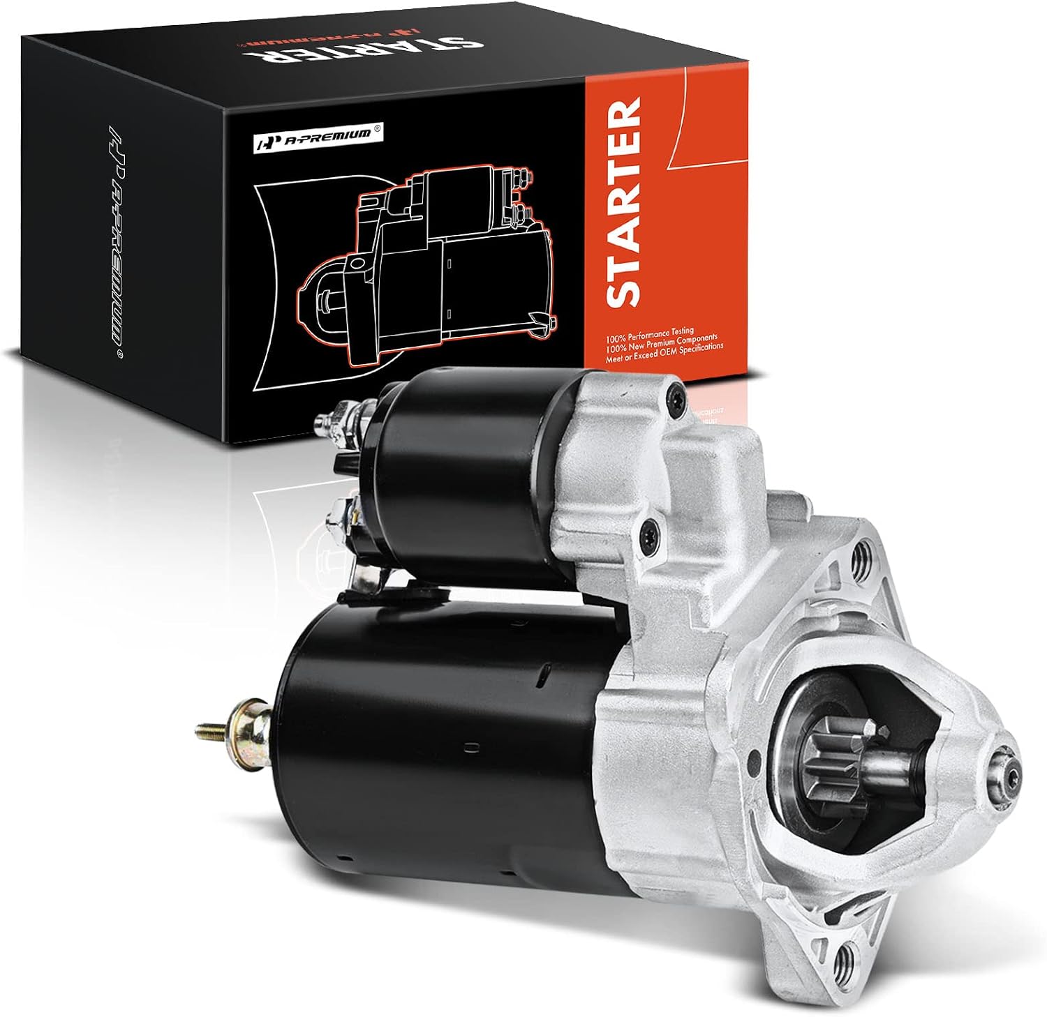 A-Premium Starter Motor Compatible with Audi 80 90 2.0L, A4/A4 Quattro 1997-2005 L4 1.8L & Volkswagen Passat 1998-2004 1.8L, 12V 1.1KW 9 Teeth Clockwise, Replace# 0001107018, 0001107054, 0001107055