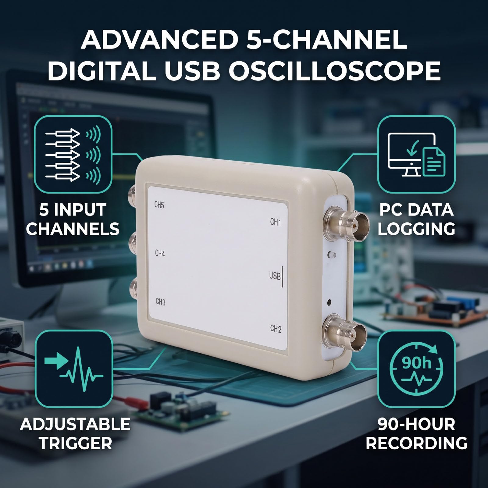 Osciloscopio Fosc53C1, 5 Canales