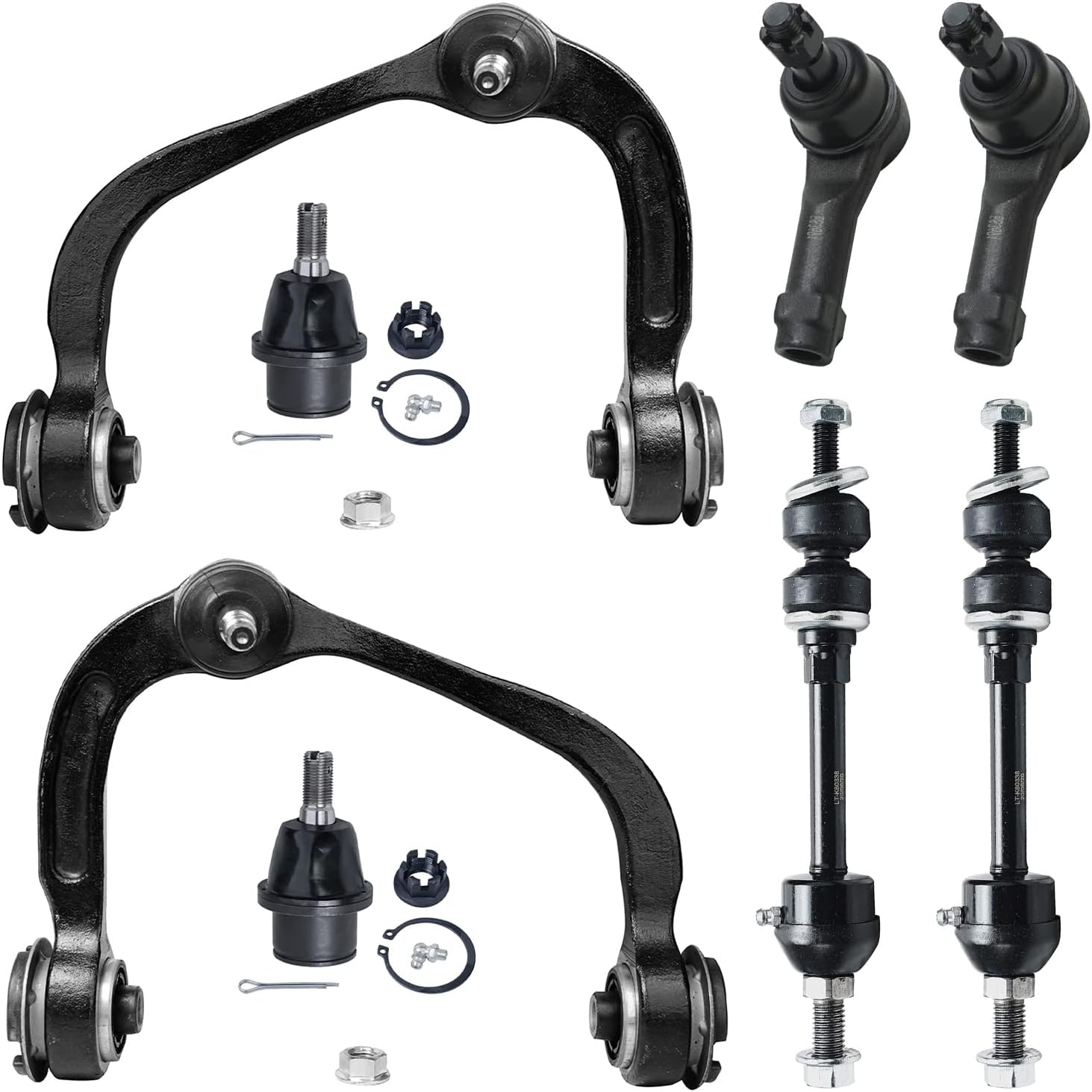 Detroit Axle - 4WD 8pc Front End Suspension Kit for 05-08 Ford F-150 Lincoln Mark LT 2005 2006 2007 2008, 2 Upper Control Arms w/Ball Joints 2 Lower Ball Joints 2 Outer Tie Rods 2 Sway Bars