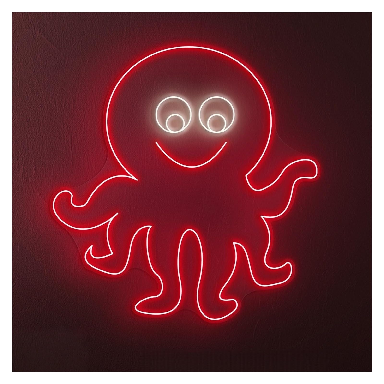 RONGCH Hanging Art Neon Signs Cute Octopus Neon Sign, Suitable for Restaurant Wall Decor with Brightness Adjustable 43cm(B)