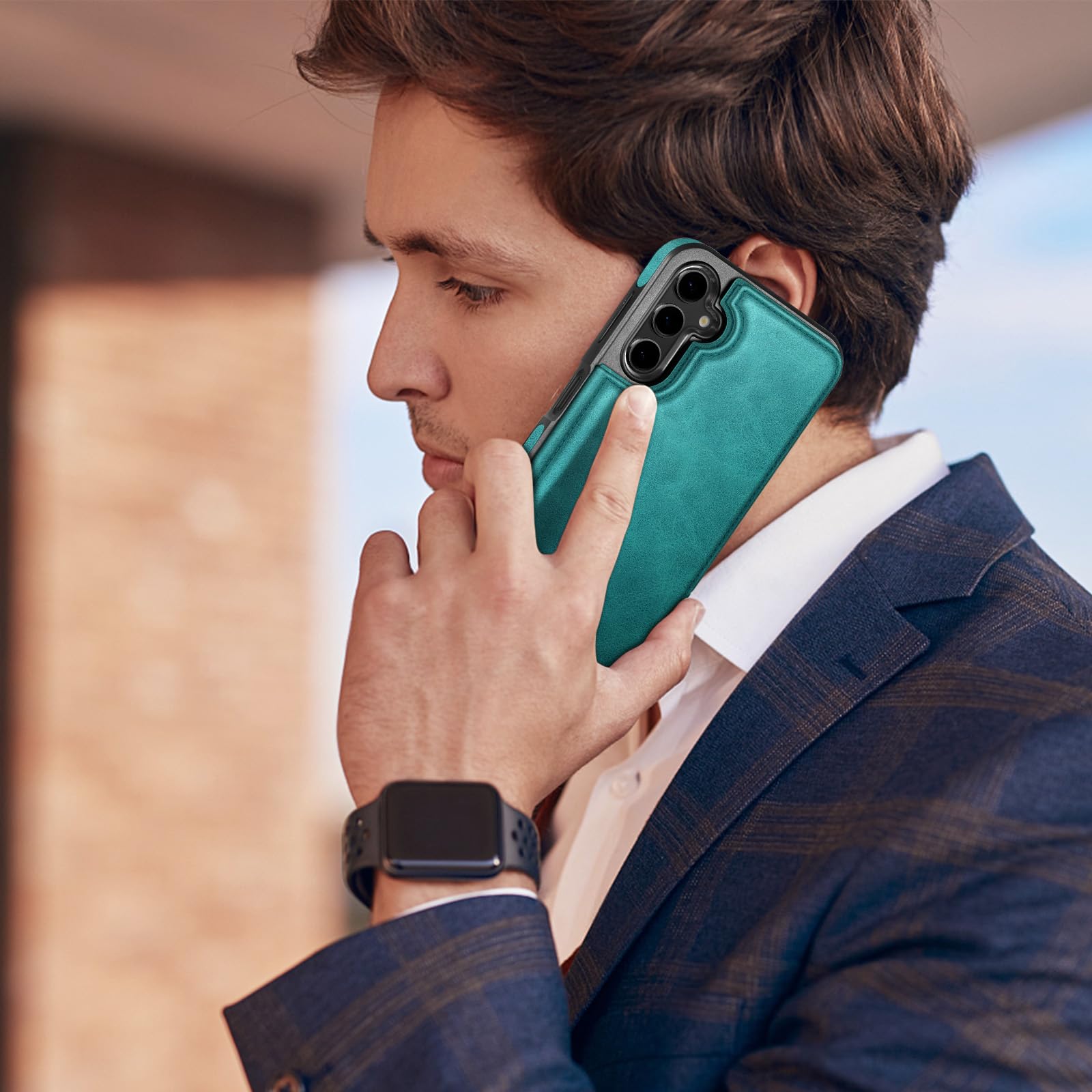 DJDUCK Funda tipo cartera diseñada para Samsung Galaxy S24 FE con tarjetero, [cubierta de cierre magnético] [protección de cuero con bloqueo RFID] a prueba de golpes para mujeres y hombres, fundas