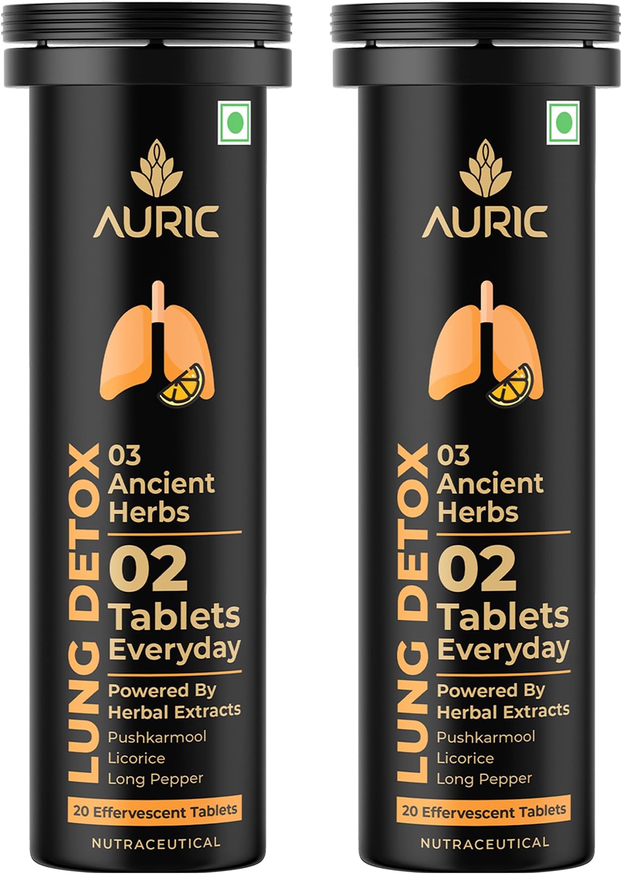 Lung Detox Supplement Pack of 40 Tablets | Natural Blend of NAC (N acetyl L cysteine), Pushkarmool, Piper Longum & Licorice Herbs Extract | Resp 365