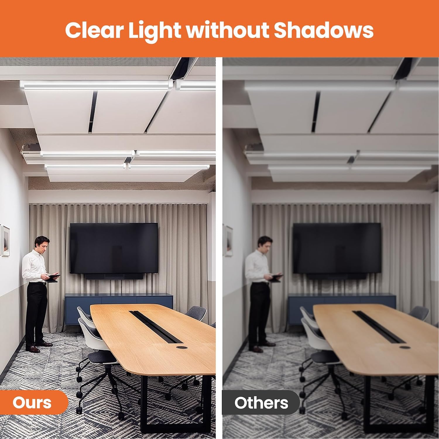 4FT LED Shop Light with Indirect Lighting, Linkable 40W 4200LM 4000K, Plug in Shop Light for Garage Workshop, Hanging Shop Light or Wall Mount Shop Light, Led Shop Light Fixture for Ceiling