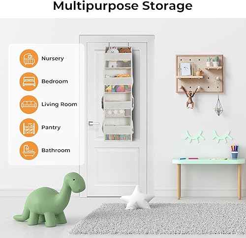 Miniatura 6 de GRANNY SAYS Paquete de 2 organizadores de 4 estantes sobre la puerta, organizador de puerta colgante, organizador de puerta de armario, organizador