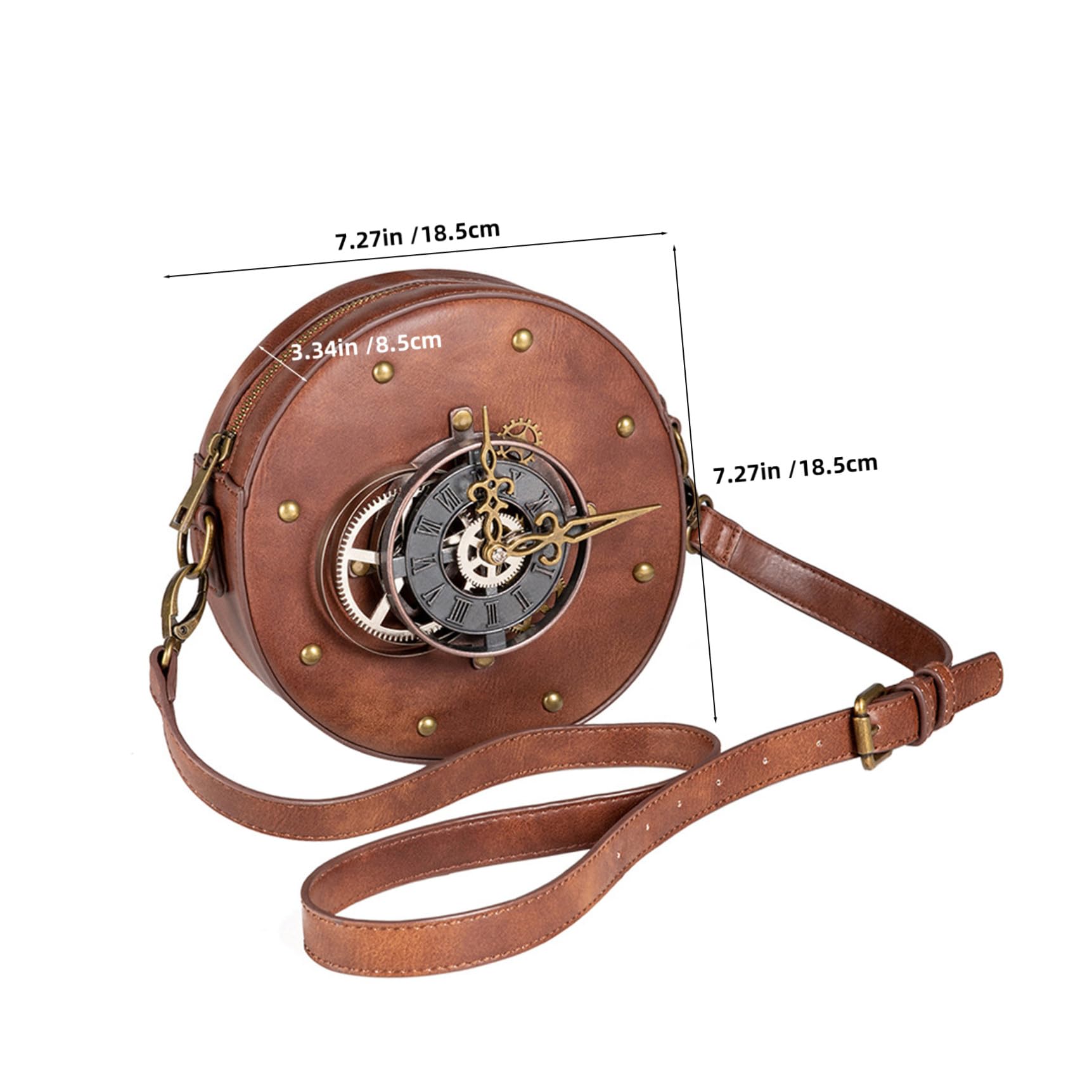 Healeved Bolso de Hombro para Mujer Estilo Punk Retro de Pu, Bolso Vintage Conveniente y Versátil Adecuado para Uso Diario y Ocasiones Casuales