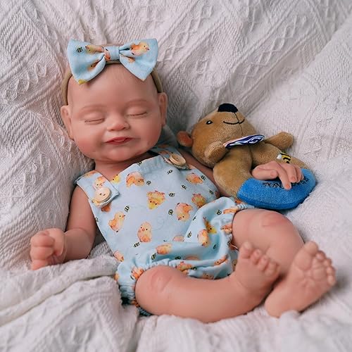 Miniatura 13 de BABESIDE Muñecas de bebé Reborn de silicona de cuerpo completo, 12 pulgadas (peso 3 libras) de silicona completa con peso realista, muñeca de bebé