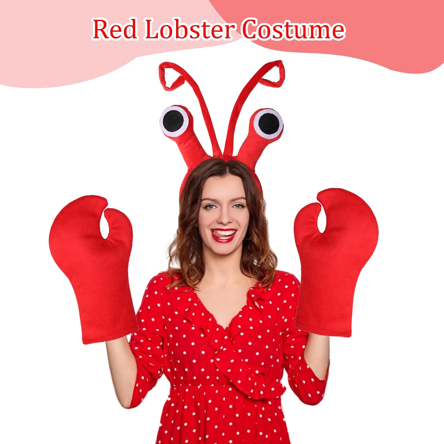 Tequise Crawfish headband Novelty Lobster headband with antennaes, Lobster Claws Gloves, The Sea Ocean Costume Accessory Sets