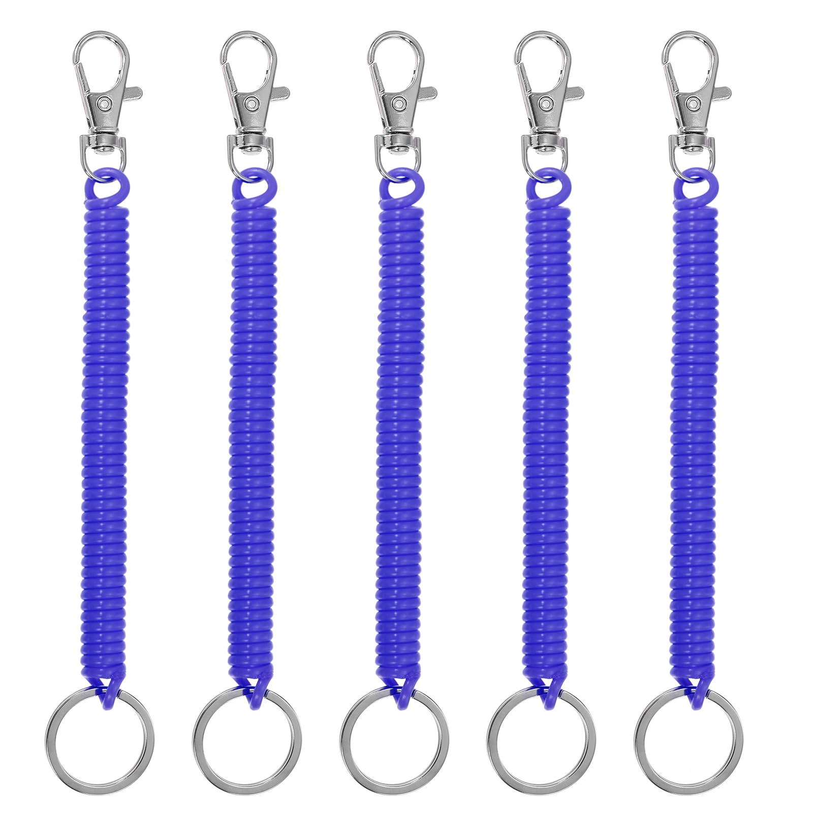 PATIKIL Retractable Coil Springs Keychain, Anti-lost Key Chain Holder Lanyard Cord with Metal Lobster Clasp Keyring