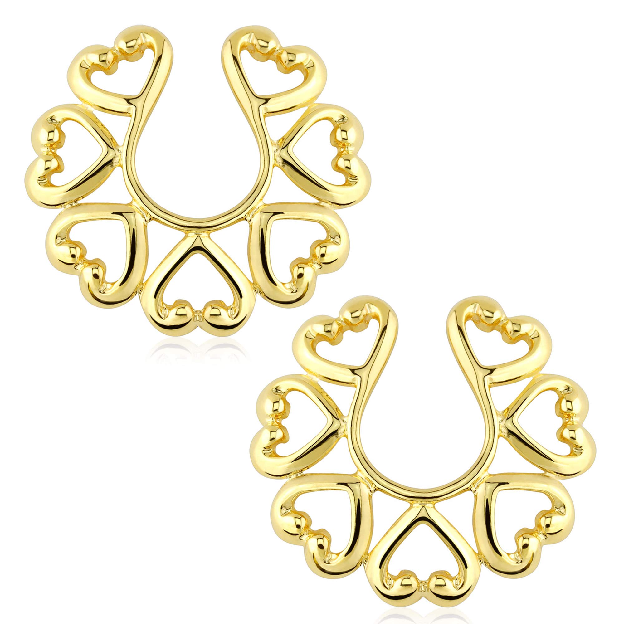 Via MazziniGold Plated Clip-On No-Piercing Sexy Nipple Ring For Women and Girls (1 Pair)