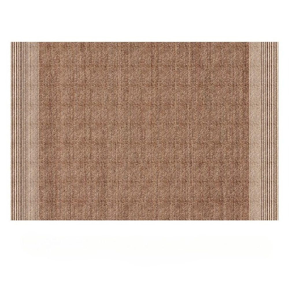 Tapis de salon minimaliste marron résistant aux taches pour une maison active