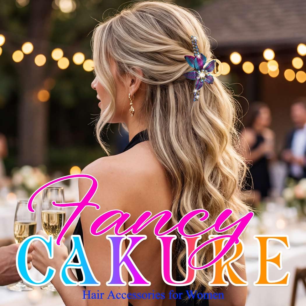 CAKURE Flower Hair Clips Fancy Claw Clip Large Hair Claw Clips Hair Accessoreis for Women - Image 7