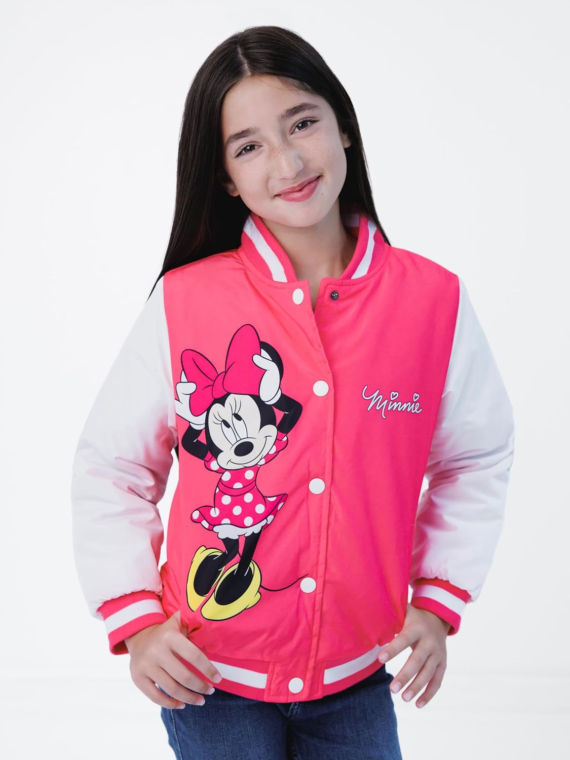 Disney Junior Girls Varsity Bomber Jacket Toddler to Big Kid Sizes (2T - 14-16) - Image 2
