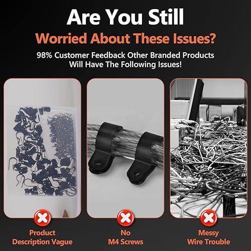 Miniatura 2 de Abrazaderas para cable, 292 clips de cable para organizador de cables de gestión, 6 tamaños - 316 pulgadas 14 pulgadas 38 pulgadas 12 pulgadas 34