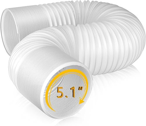 Manguera universal de ventilación de aire acondicionado – 5.1 pulgadas de diámetro, 80 pulgadas de longitud, rosca en el sentido de las agujas del