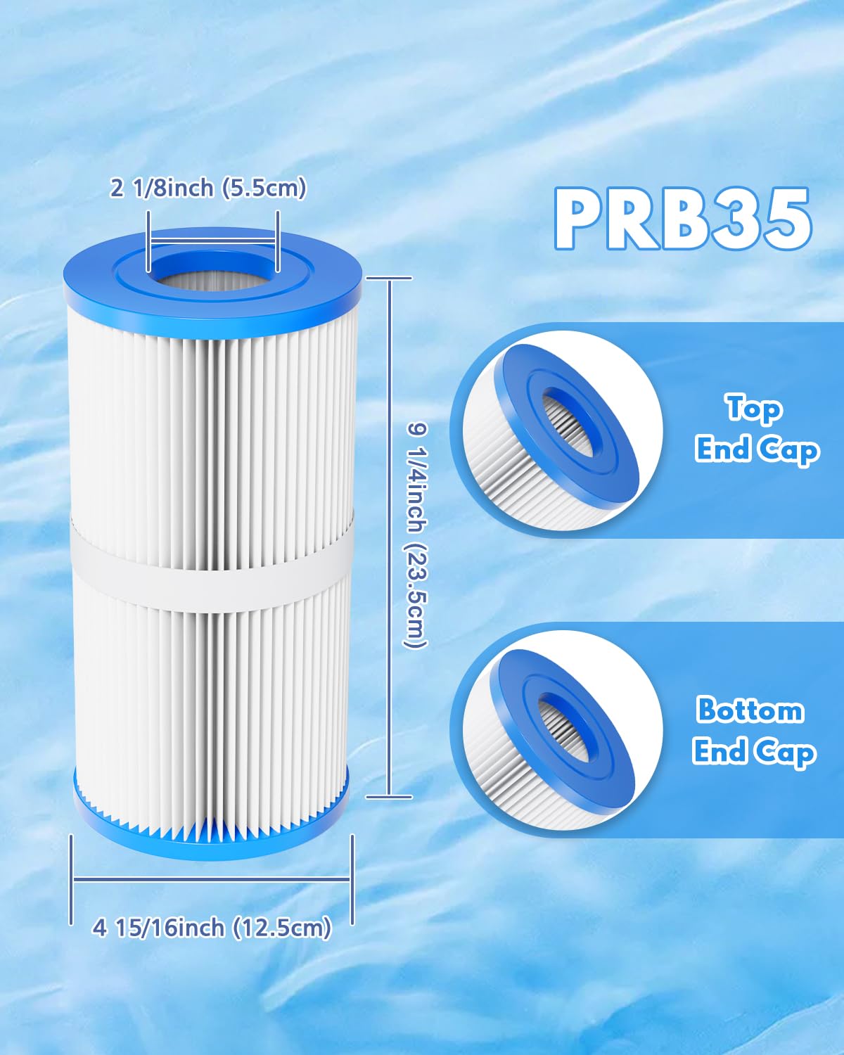 SPA Filtro Repuesto 3.25㎡ 12.7cm x 22.86cm Filtro para PRB35IN 2 uds | Filtro de baño remodelable compatible con PRB35IN C-4335 FC-2385 200202 409219 03FIL1300 17-2482 25393 303557 8173501 R173431