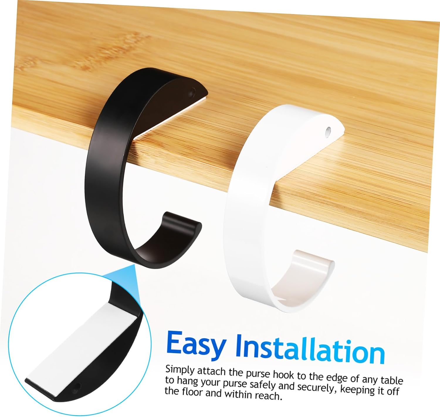 10pcs Desk Hanger for Backpacks Table Purse Holder C-Shape Hook Easy Install Purse Holder