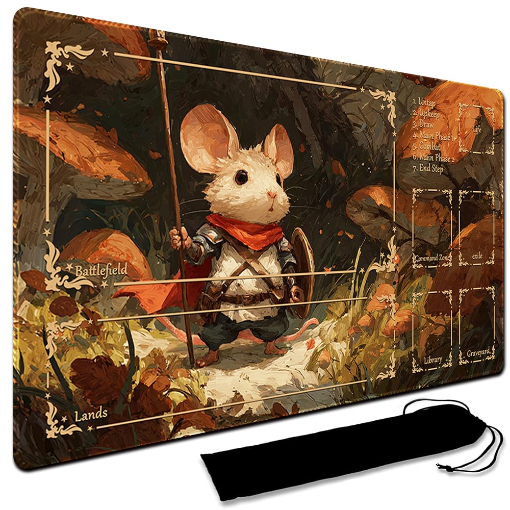 MTG Playmat,With Waterproof Storage black Bag Szie 60 x 35CM , With Zone MTG playmat Stitched Edges Game Play Mat Trading Card Game Playmats TCG Game Mat (With Zone,9) โ image 1