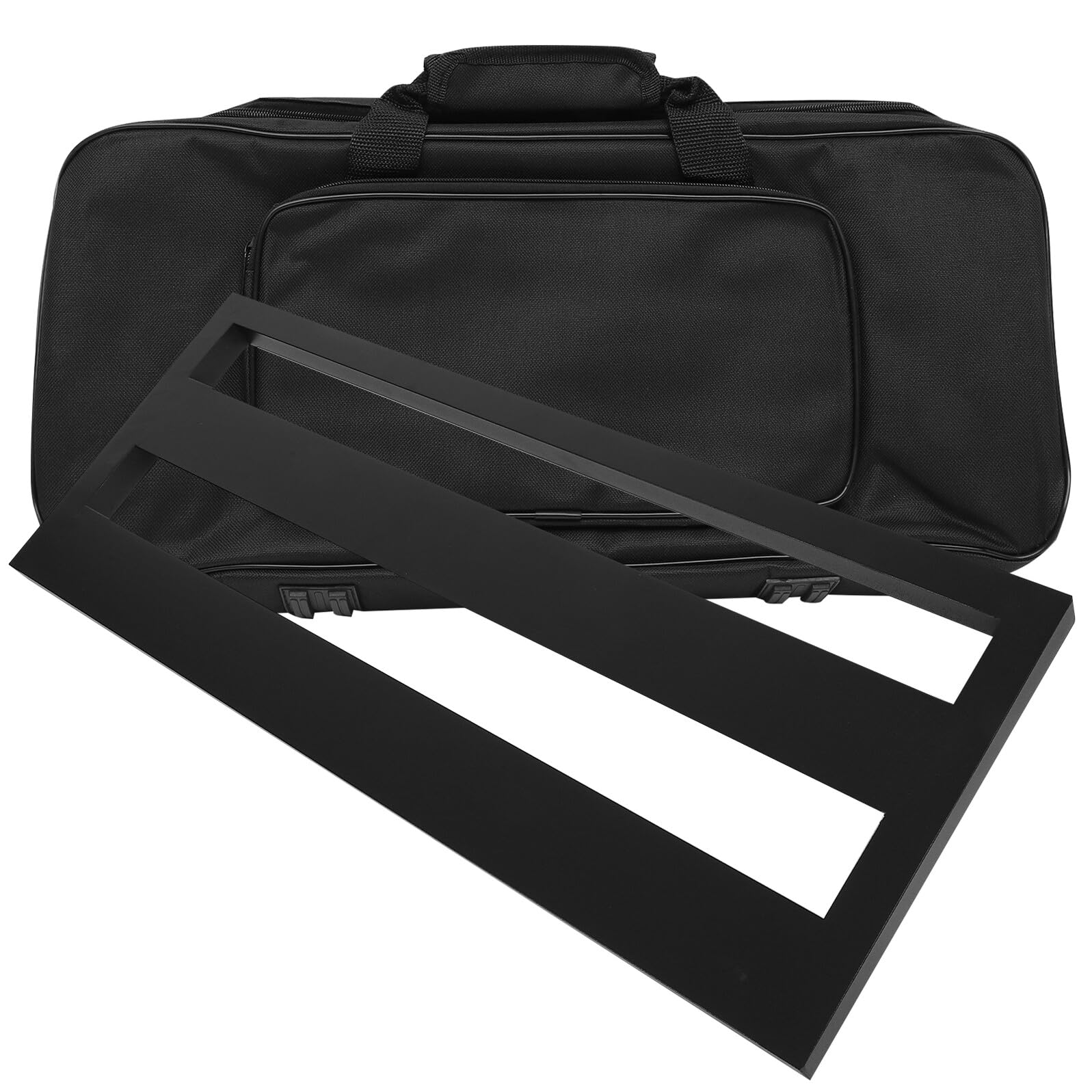 Aluminiumlegierung Portable Gitarren Effektplatine Schwarz für Musiker | Oxford Tasche Inklusive, für Heim und Bühne, Kompaktes Zubehör mit Stützwirkung