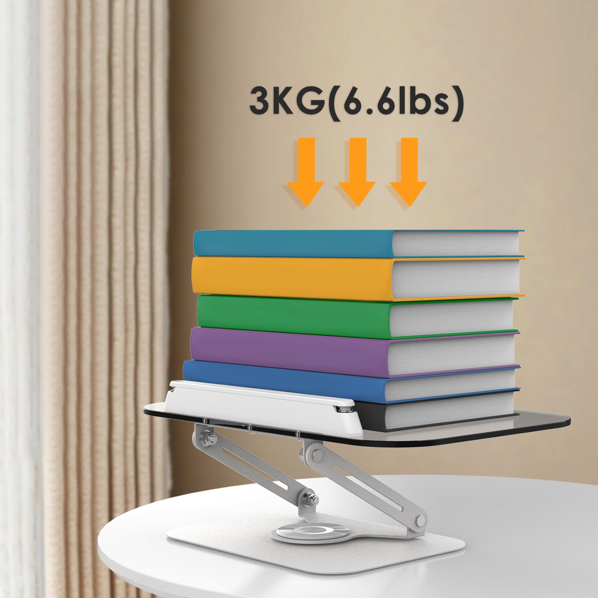 SupeDesk Supporto da lettura, regolabile con base in alluminio girevole a 360°, per bambini da 3,5 a 15 pollici, iPad, laptop, tablet, leggio, pieghevole e portatile