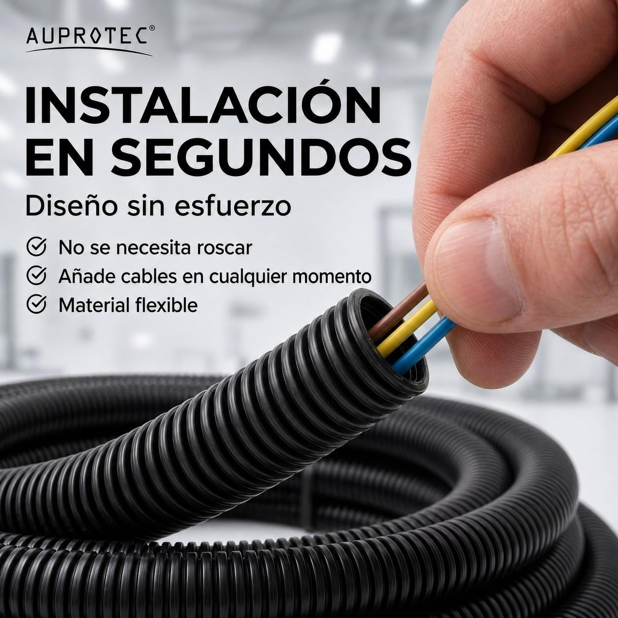 AUPROTEC Tubo Corrugado sin Ranura 2 a 50 m/Conducto para Cables subterráneos/Resistente a los Rayos UV/Manguera Protectora de Cables Negro - Diámetro Interior 29 mm, Longitud 2 m — view 6