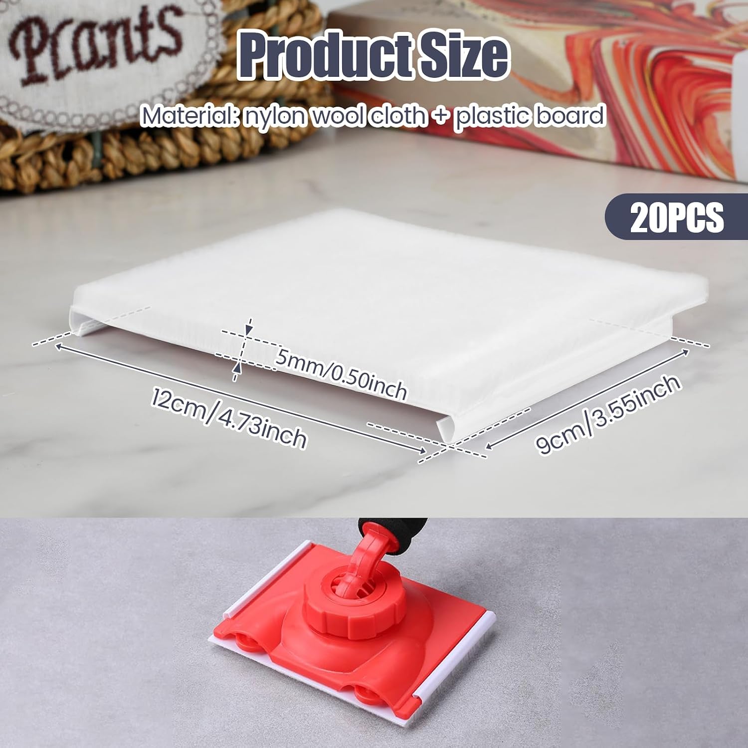 20 Pcs Paint Edger Replacement Pads, Paint Edger Pads, Paint Pads for Painting Walls, Pad Refills for Edger, Replacement Pad Bundle for Corner Painter and Trim Painting Tool