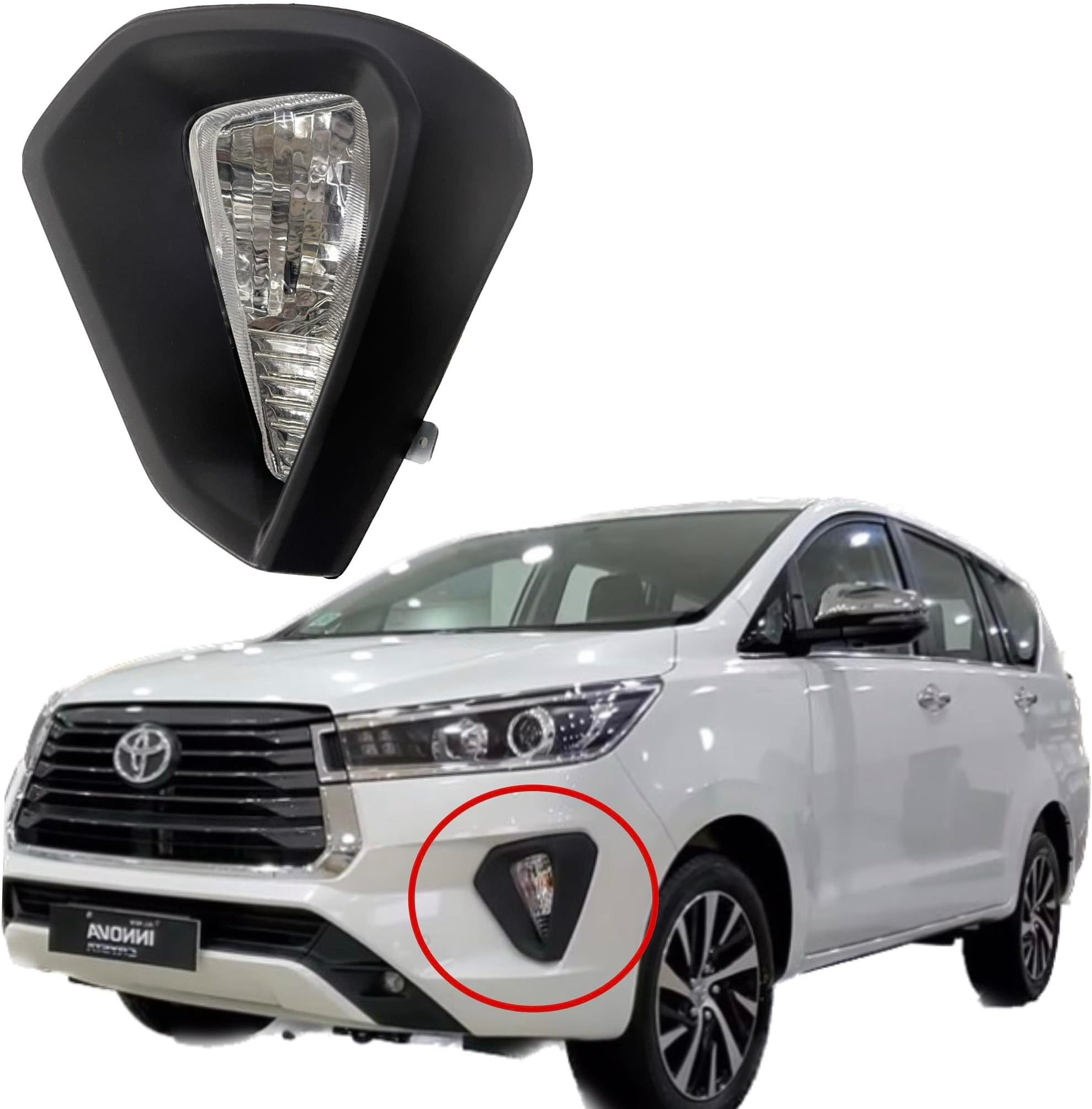 K D Front Bumper/Corner Light for Toyota Innova Crysta Type 2 New Model (Left/Passenger Side) With Bezzel