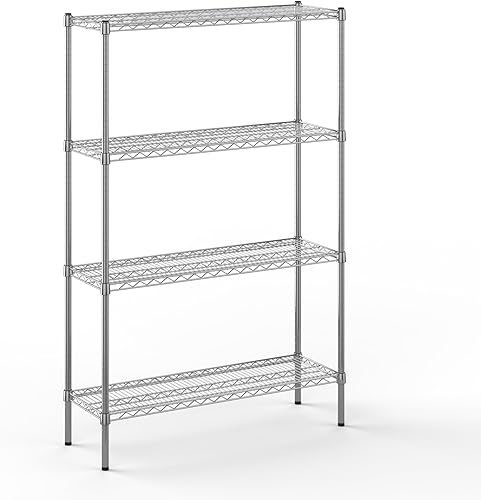 Miniatura 3 de Kit de estantería de alambre cromado de 4 niveles de 14 pulgadas de profundidad x 42 pulgadas de ancho x 64 pulgadas de alto Unidad de estante de
