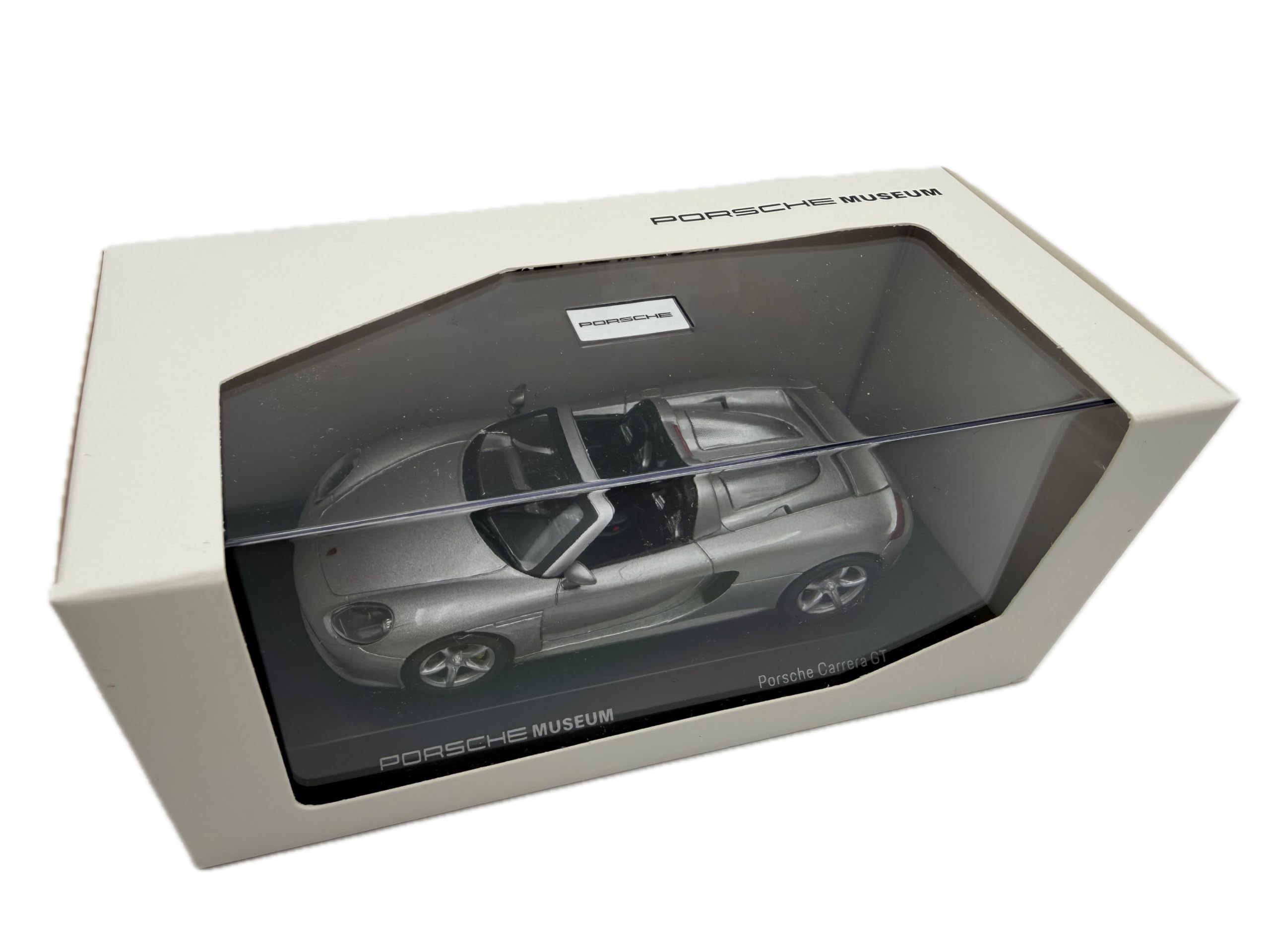 Porsche Carrera GT Modellauto 1:43, Silber - Detailgetreues Sammlermodell I GT Marketing I Miniatur Fahrzeug (Museum Edition)
