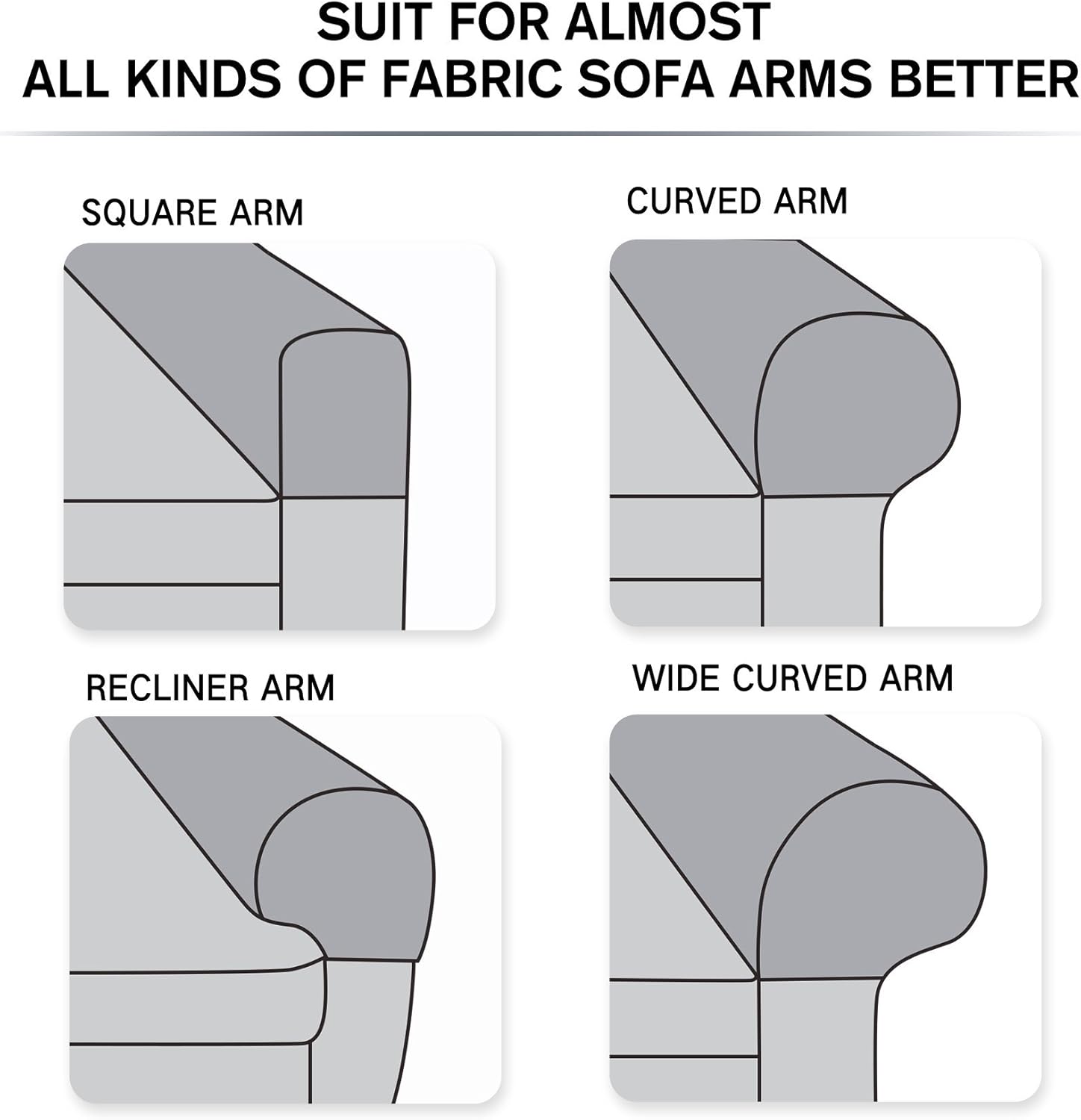 subrtex Stretch Armrest Covers Spandex Arm Covers for Chairs Couch Sofa Armchair Slipcovers for Recliner Sofa with Twist Pins 2pcs (Coffee) : Home & Kitchen