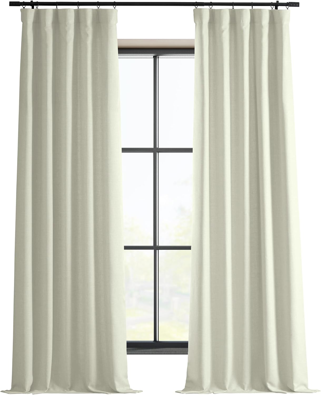 HPD Half Price Drapes Italian Faux Linen Curtains 84 Inches Long Room Darkening Curtains for Bedroom and Living Room 50 X 84, (1 Panel), Gravity Ivory, 50W x 84L Gravity Ivory 50"W x 84"L (Pack of 1)