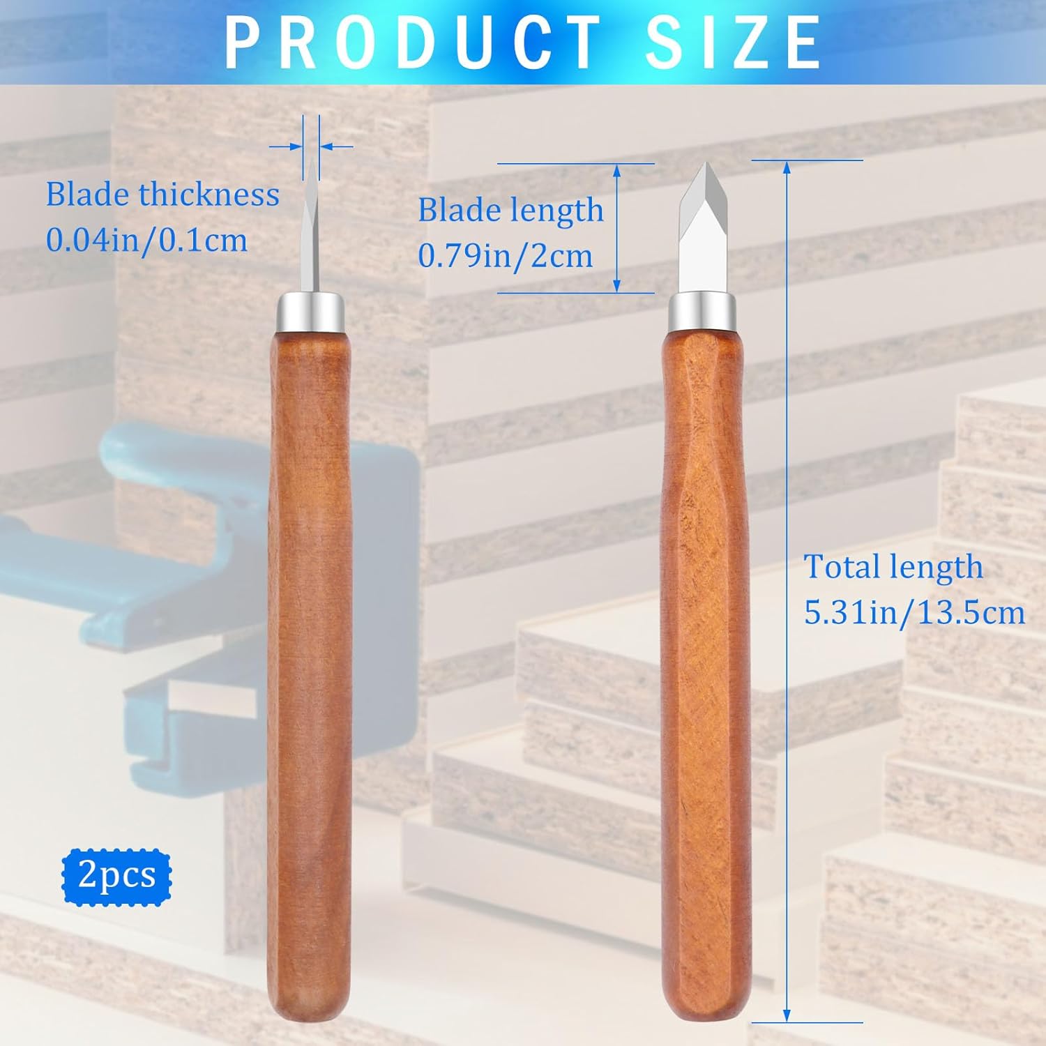 Woodworking Marking Knife 2 Pack,Dual Bevel Carbon Steel Blade,Solid Padauk Wood Handle Scribe Tool for Dovetail Joinery Woodworking Tools for Carpenters,Dual Bevel Striking Knife for Precise Marking