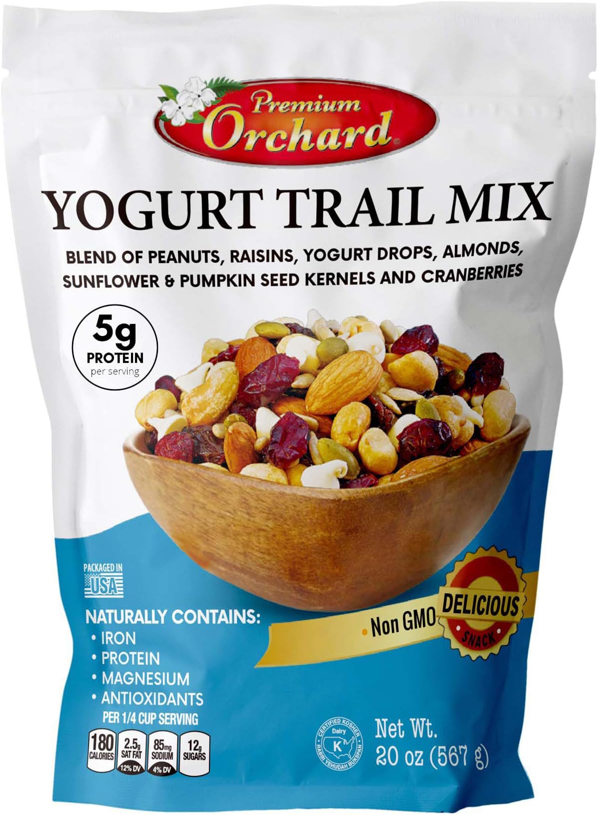 YOGURT TRAIL MIX BY PREMIUM ORCHARD Seeds, Yogurt, Fruit and Nuts Mix Trail Mix