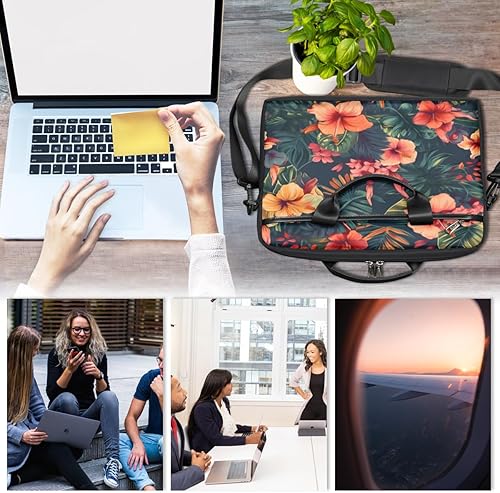 Miniatura 4 de Laptop Shoulder Bag for Men Women Cow Print Sunflower Slim Briefcase Messenger Bag Waterproof Laptop Bag Carrying Case