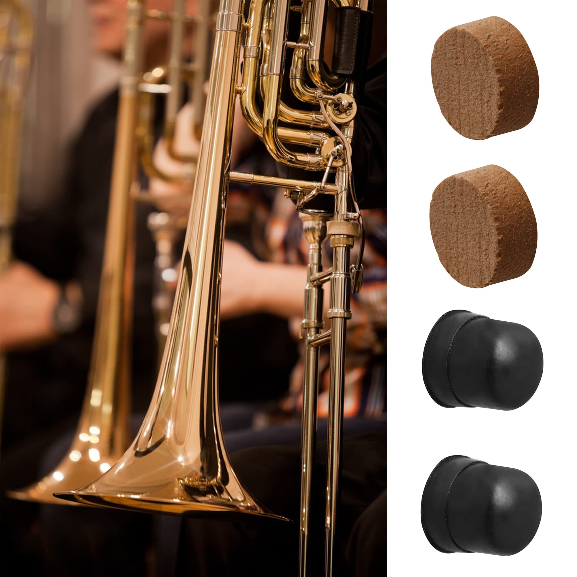 Lot De 6 Patins Caoutchouc Pour Trombone - Accessoire Universel - Protection Et Amortissement Des Glissières - Réduit Le Bruit - Installation Facile - 10