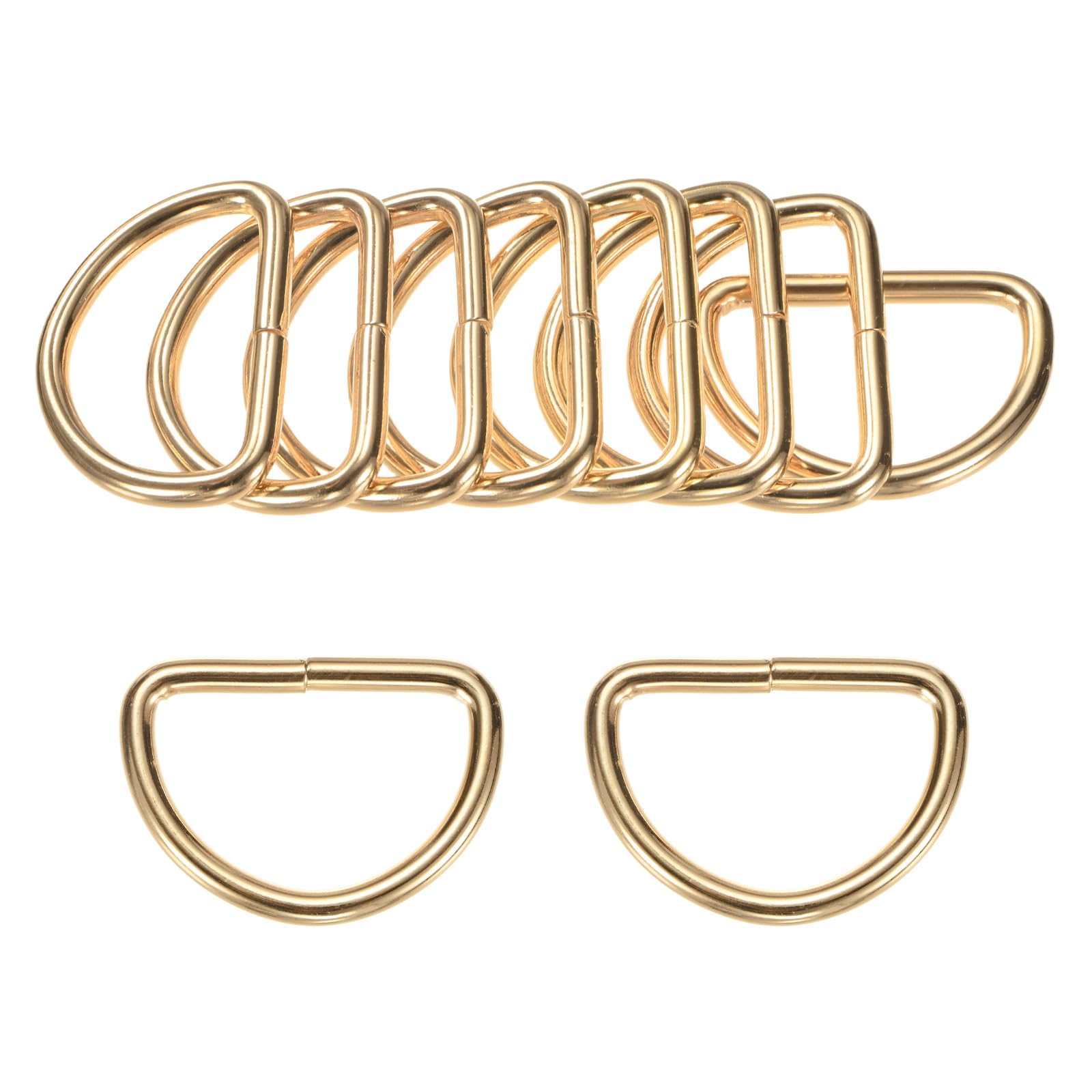 M METERXITY Pack D-Rings Buckle, Iron Non-Welded Dee Rings Metal Buckle for Purse/Aprons/Belts/Pet Collars, Semi-Circular
