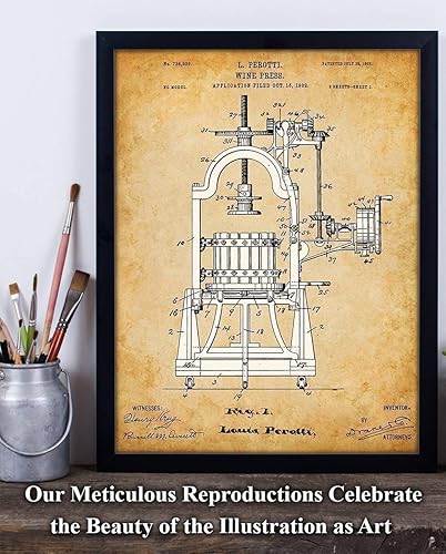 Miniatura 2 de Lone Star Art Wine Press - 11x14 Unframed Patent Print - Makes a Great Gift Under $15 for Wine Lovers