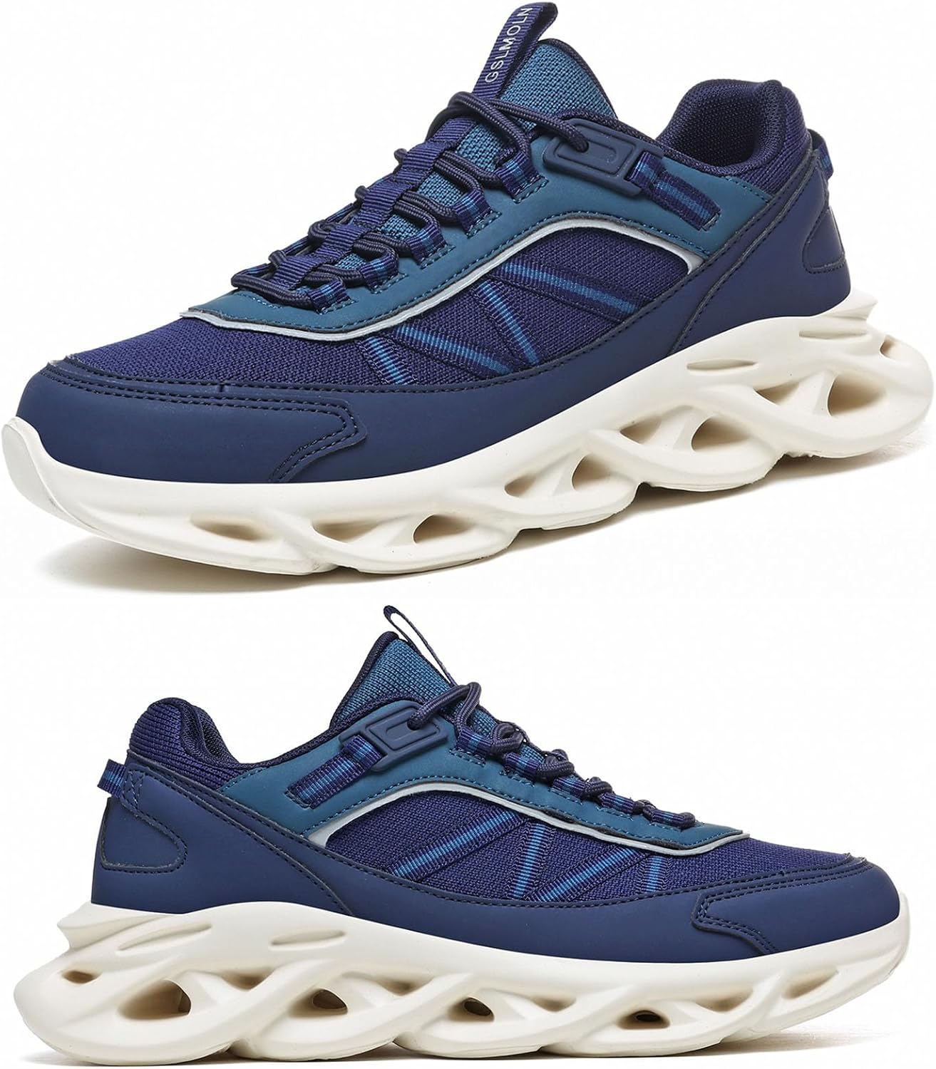 GSLMOLN Men's Walking Shoes Lightweight Fashion Casual Sneakers Athletic Breathable Mesh Tennis Sneakers Blue - Image 4