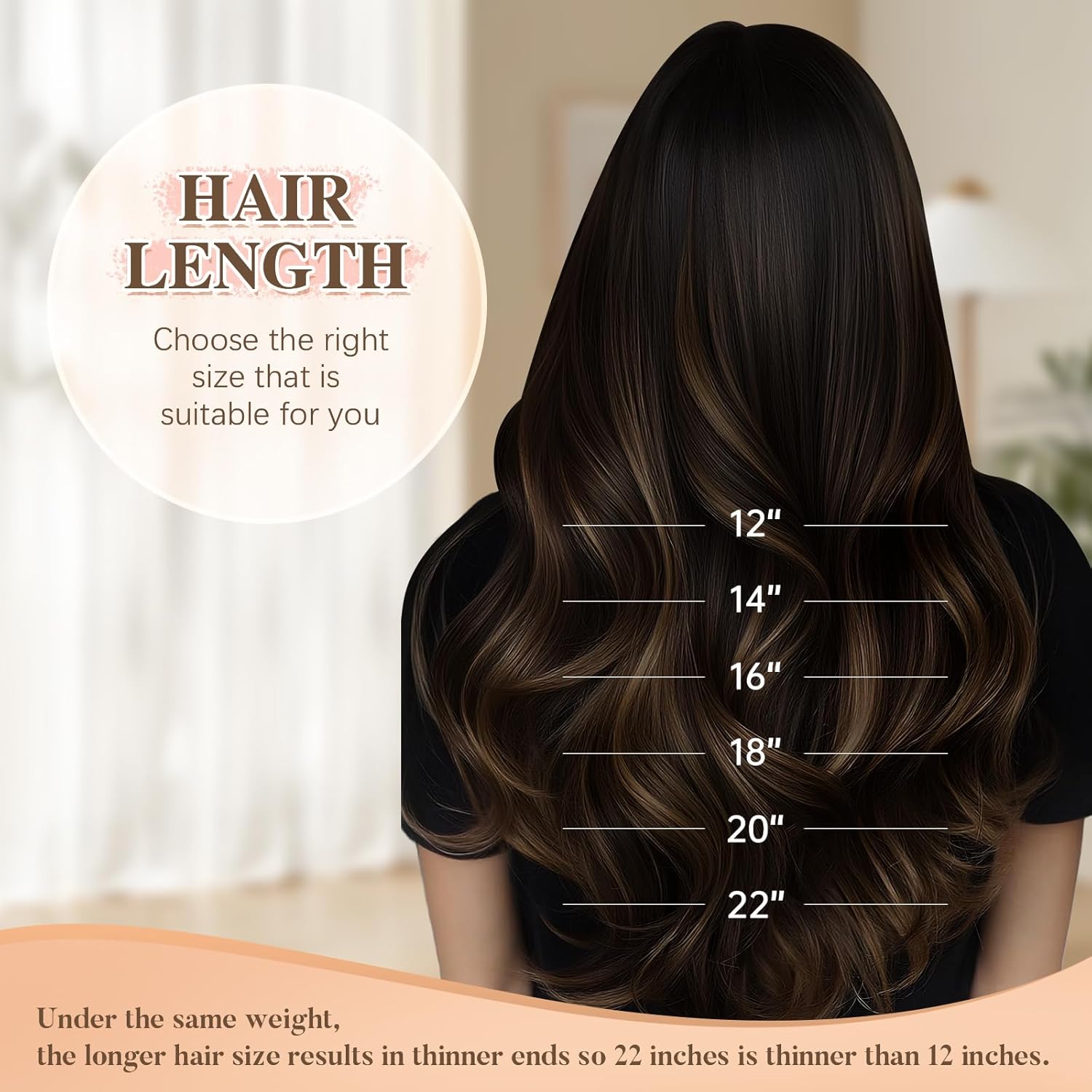 Clip in Hair Extensions Balayage Natural Black to Chestnut Brown 12 Inch 55g 7pcs Real Human Hair Extensions Remy Hair For Women Natural Straight