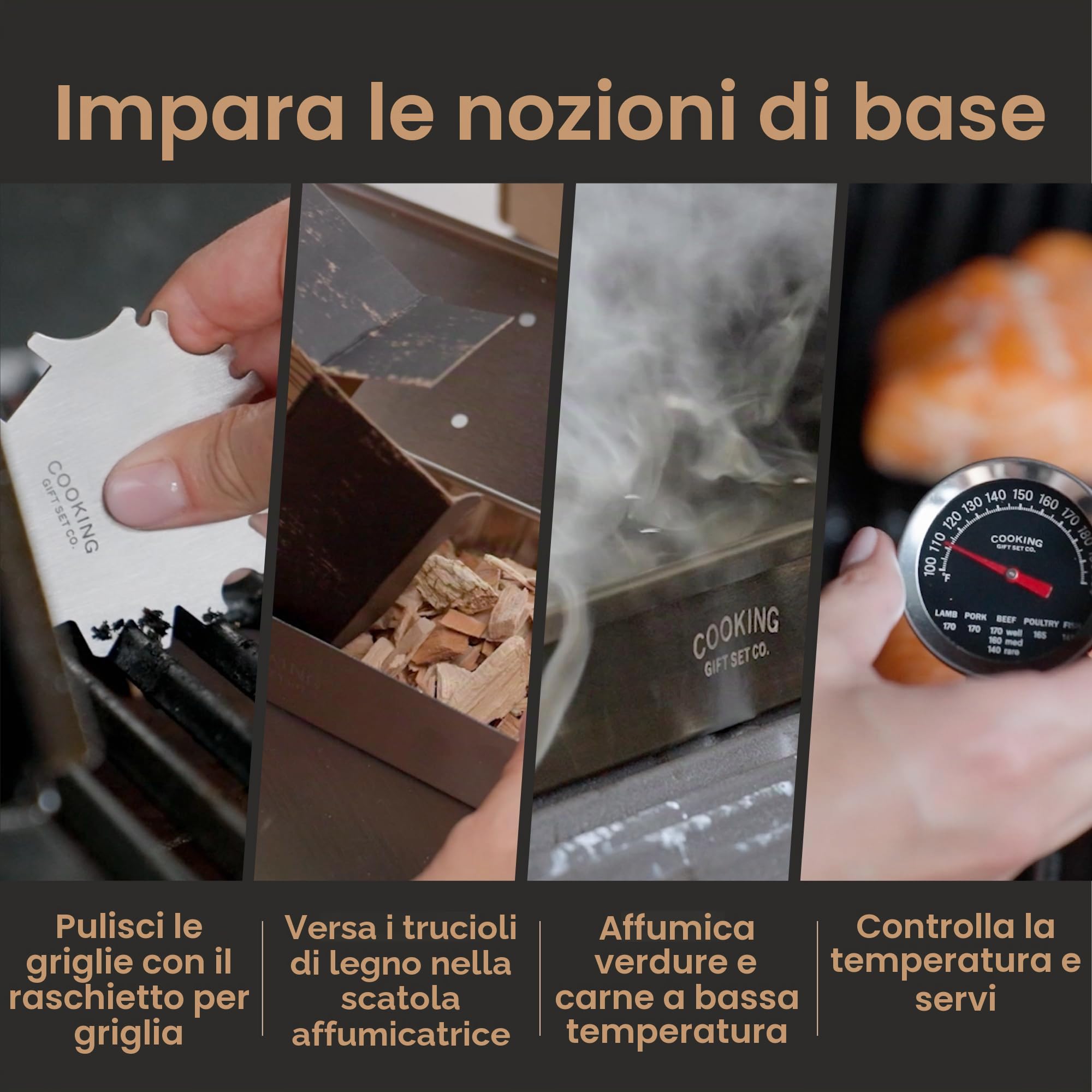 Cooking Gift Set Co. | Set barbecue a legna per uomo | Regalo per papà, fidanzato e marito | Accessori per barbecue, idee regalo