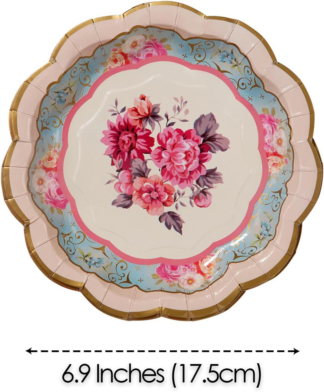 Talking Tables 144 x Vintage Floral Paper Plates Bulk Pack Pink Yellow, Truly Scrumptious Table Decorations, Disposable Tableware, Birthday, Mother's Day, Afternoon Tea Party, Baby Shower, 7’ - Image 2