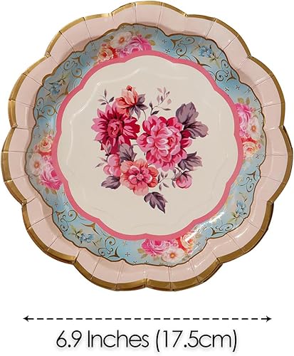 Miniatura 2 de Talking Tables, platos de cartón Truly Scrumptious, con diseño floral clásico, pequeños, 6.75 pulgadas, con 6 diseños, para un té o pícnic,