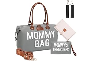 Diaper Tote Bag for Mom, DOFASAYI Travel Bag for Boys and Girls, Gray Green