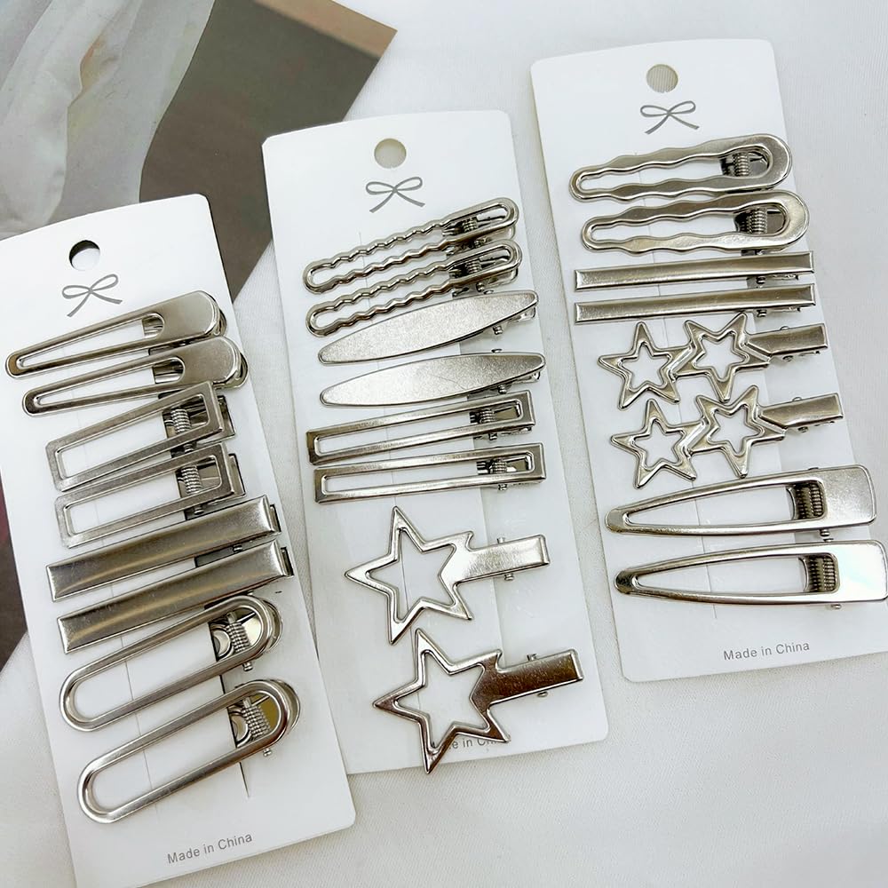 Amazon.com : 24pcs Silver Hair Clips for Women: 12 Pairs  display picture 2