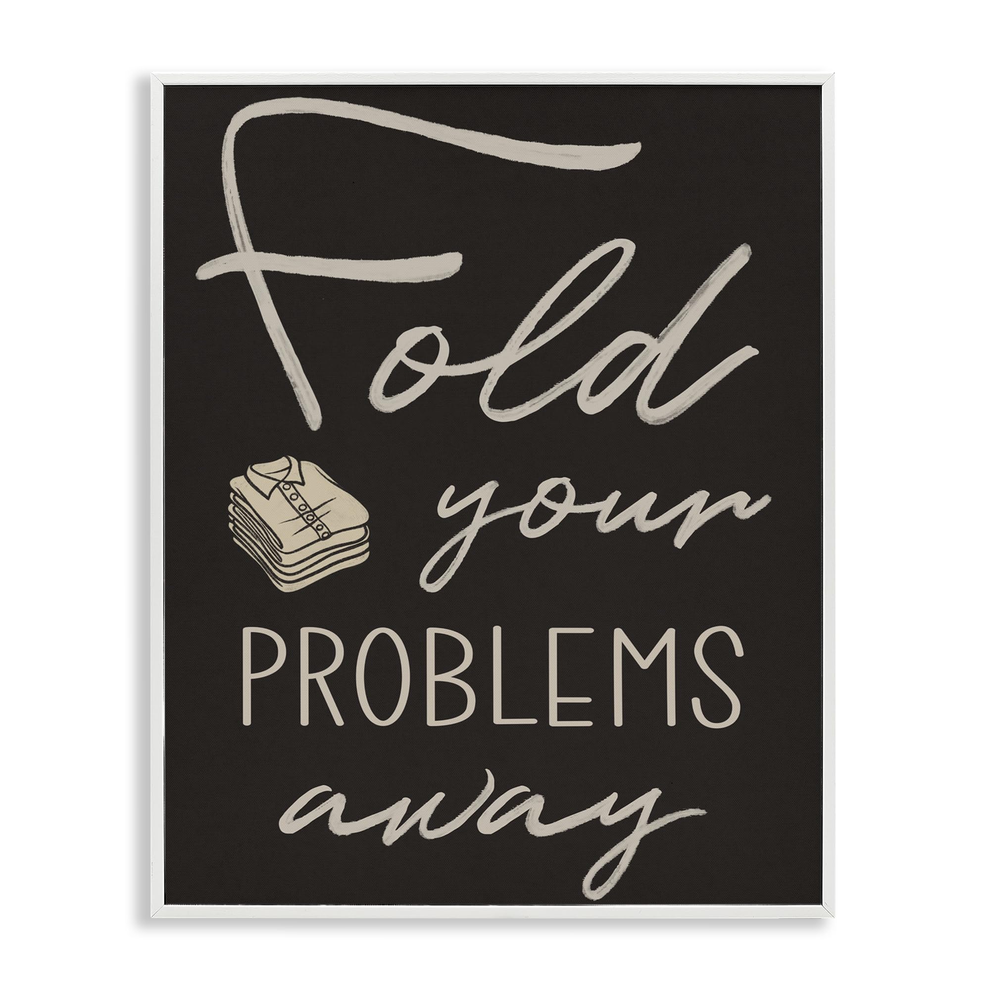 Fold Your Problems Away impression Giclée d'art encadrée Stupell Industries