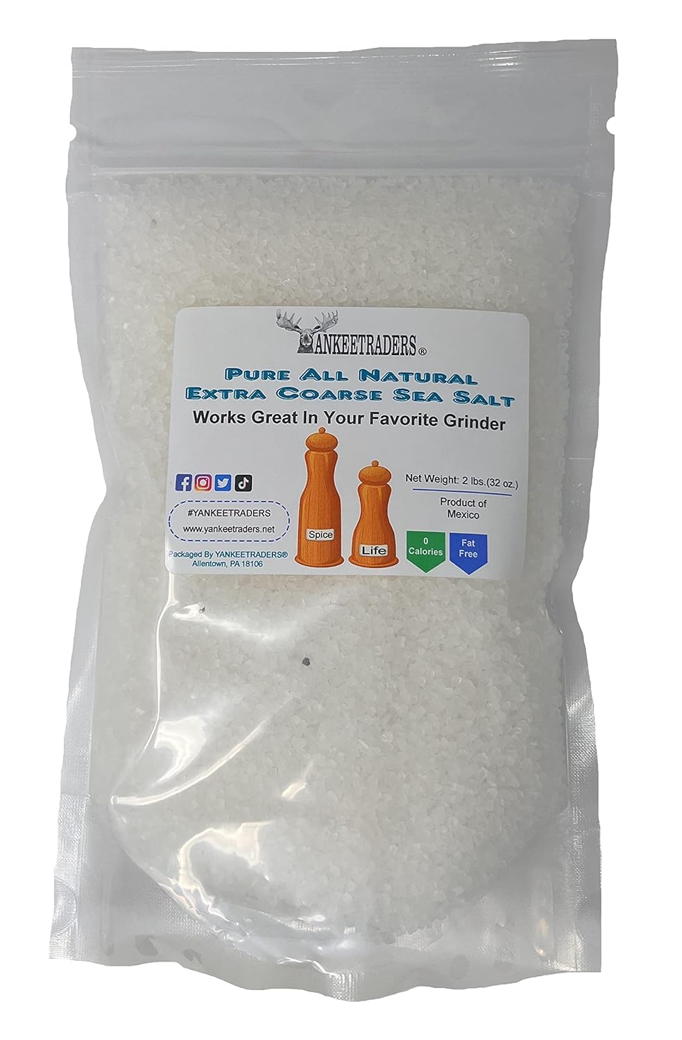 Yankee Traders Brand, Sea Salt, Mill Grind - 2 Lbs