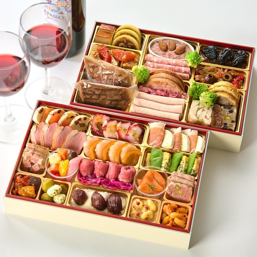 肉 おせち 2026 洋風 おせち料理 二段重 銀座ポルトファーロ「宝珠」3-4人前 全47品【12/30(火)お届け】